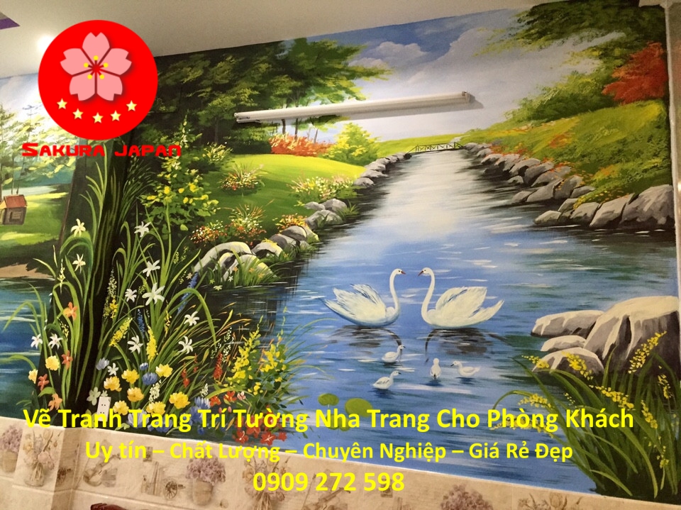 Vẽ Tranh Tường Nha Trang Cho Phòng Khách Rẻ Đẹp Nhất 4