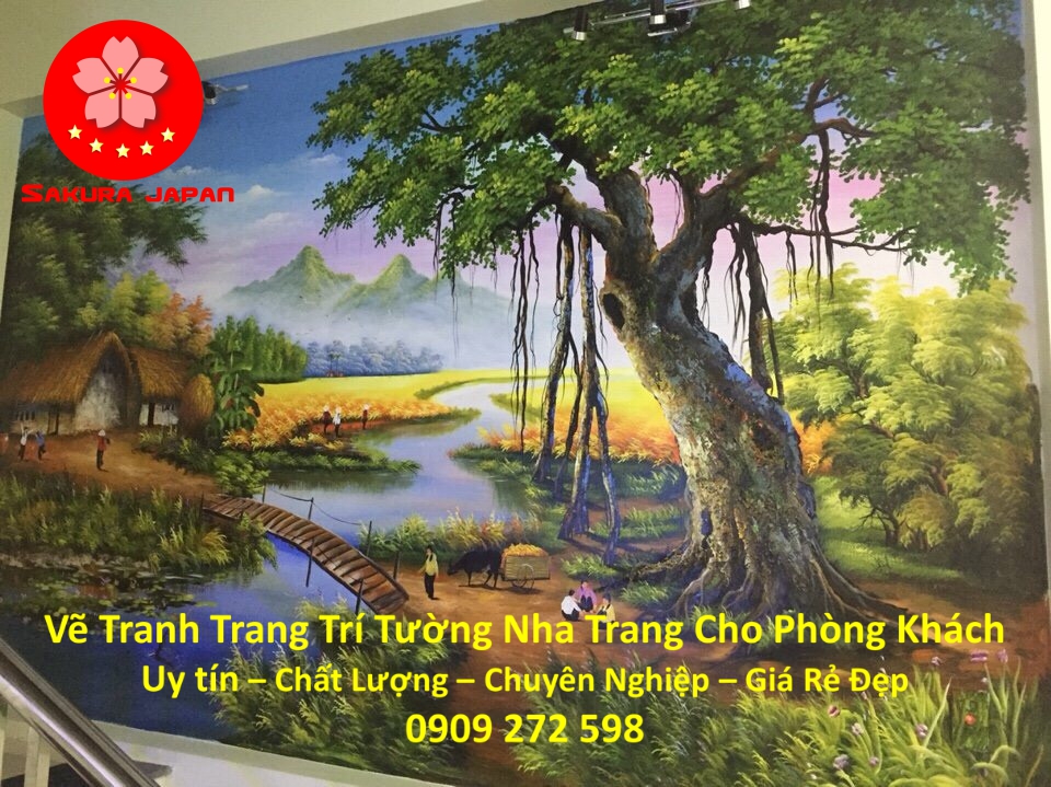 Vẽ Tranh Tường Nha Trang Cho Phòng Khách Rẻ Đẹp Nhất 3